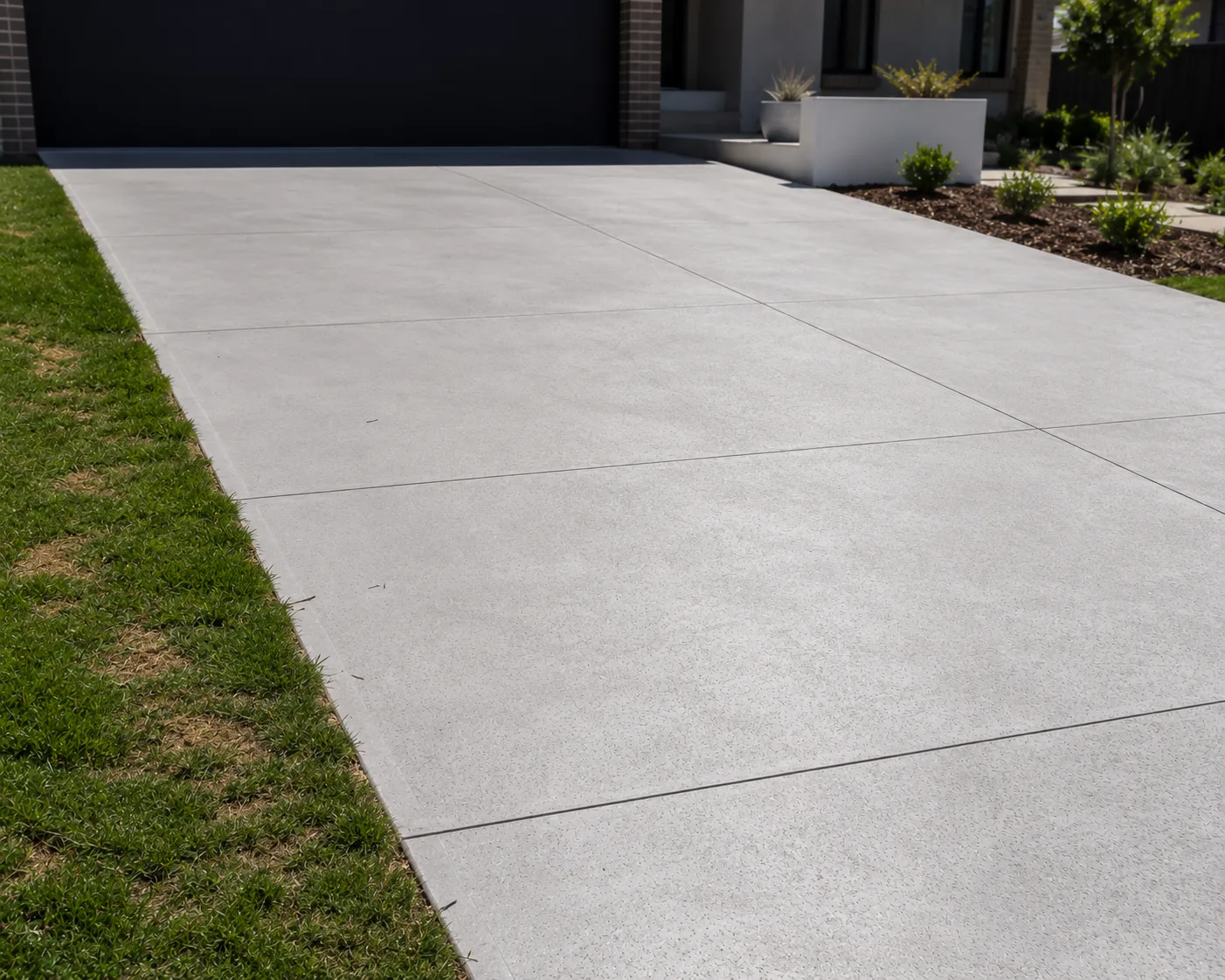 Concrete driveway finished for a Sunshine Coast property