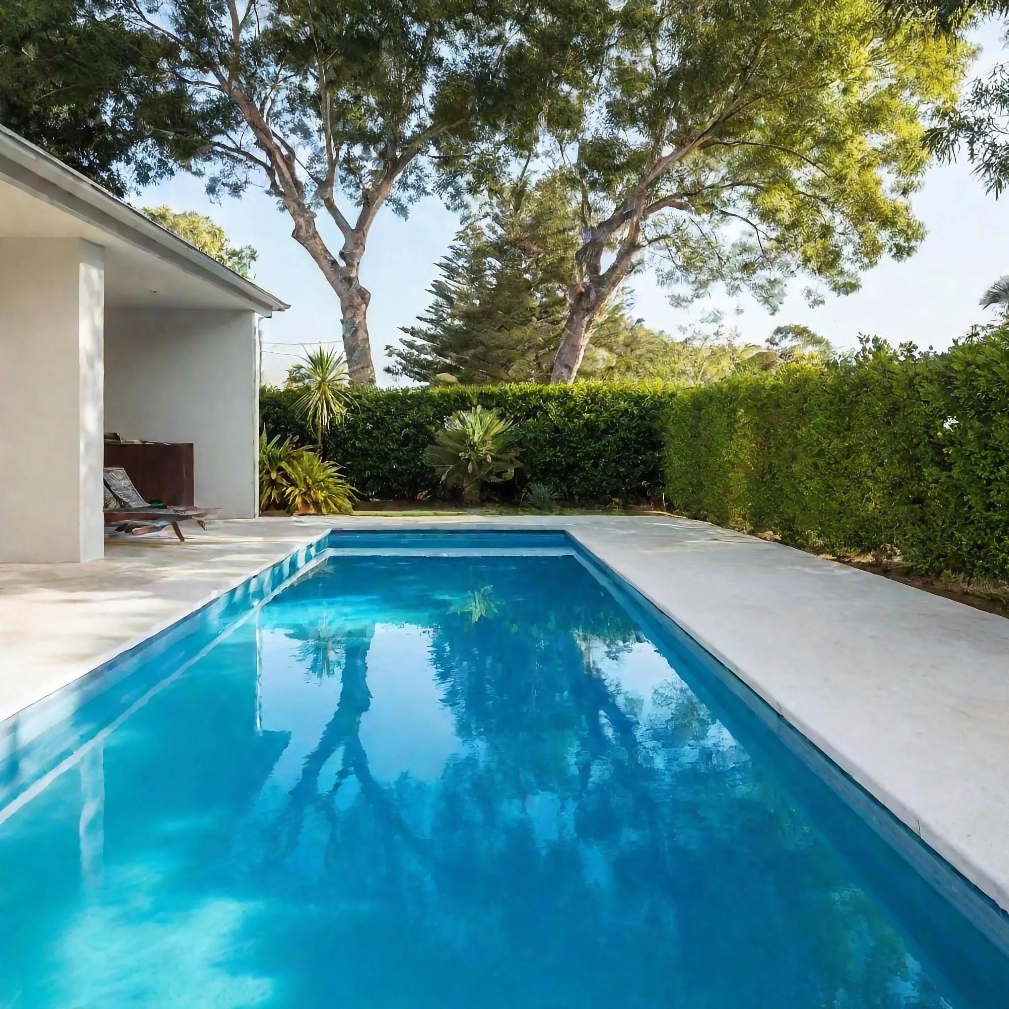 Concrete pool surround with integrated drainage to prevent pooling