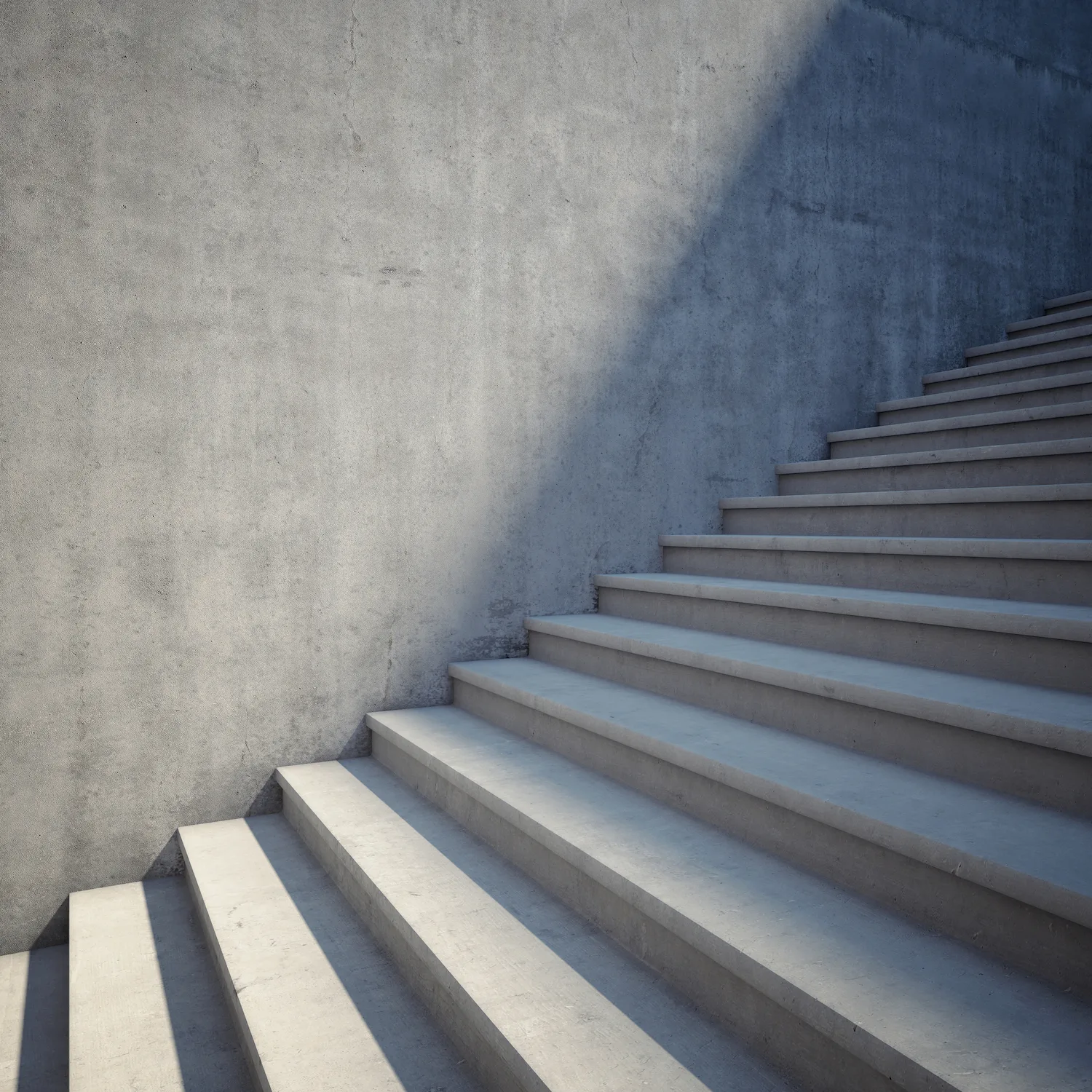 Concrete steps built for practical access around a property
